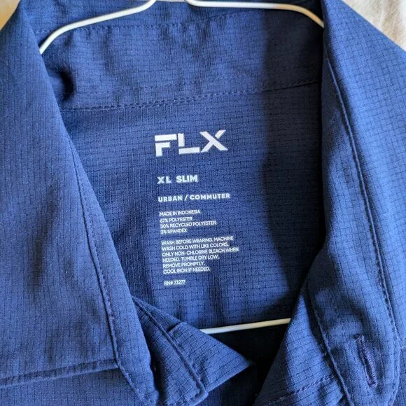 Men's FLX Slim XL Performance Untucked-Fit Button Down Shirt - Picture 5 of 12